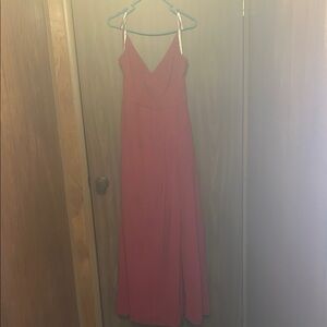 Elegant Red V-Neck Dress